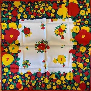 Vibrant Italian Polyester Scarf - Flowers